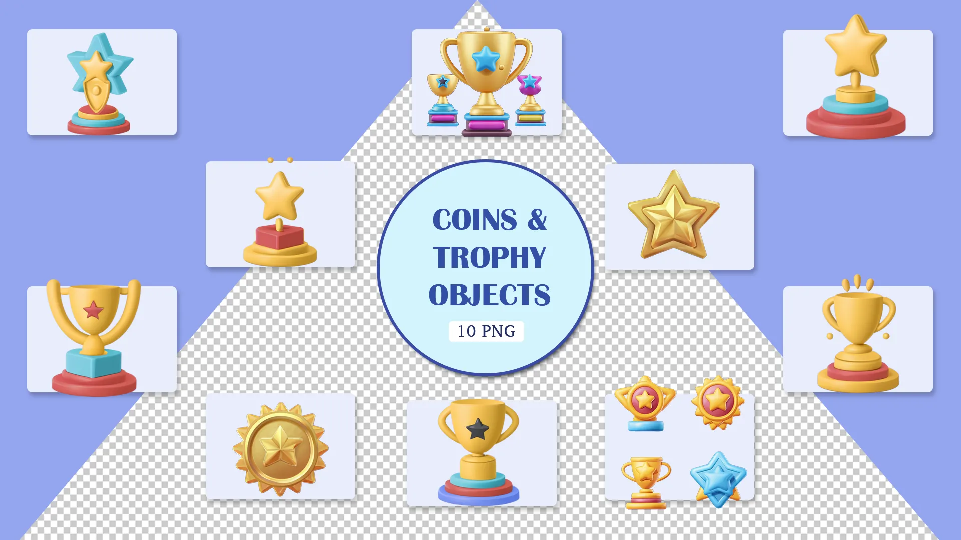 Shining Stars 3D Pack with Trophies and Medals image